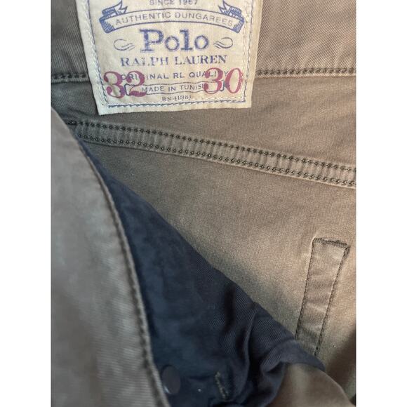 Polo Ralph‎ Lauren Men’s Stretch Olive Green Moto Jeans Size 32x30 - Picture 7 of 10